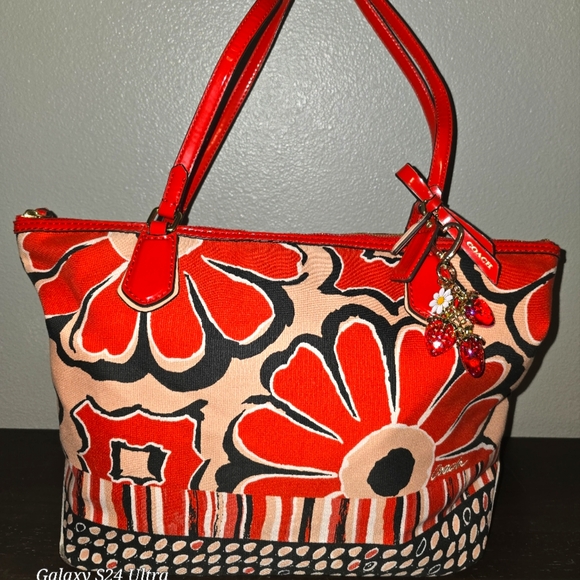 Rare Coach Poppy Bag Floral Tote - Picture 1 of 7